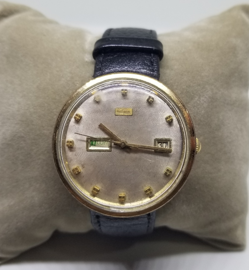 ALTIN KAPLAMA ANTİKA TAKVİMLİ KOL SAATİ