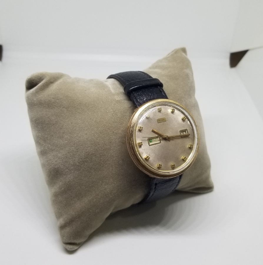 ALTIN KAPLAMA ANTİKA TAKVİMLİ KOL SAATİ