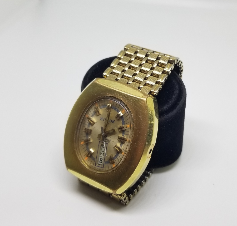 HISLON MARKA ALTIN KAPLAMA TAKVİMLİ OTOMATİK KOL SAATİ