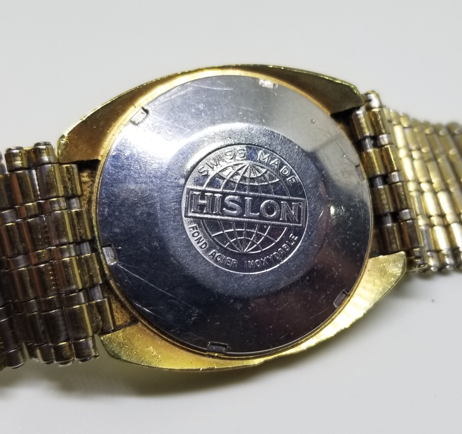 HISLON MARKA ALTIN KAPLAMA TAKVİMLİ OTOMATİK KOL SAATİ