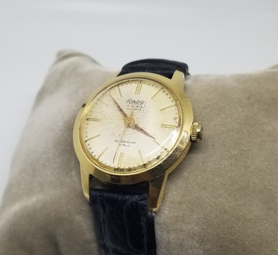 ALTIN KAPLAMA ANTİKA RADO KOL SAATİ