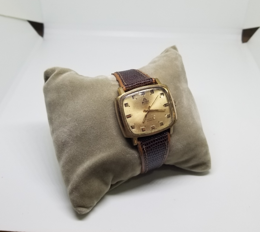 RIGI MARKA ALTIN KAPLAMA ANTİKA OTOMATİK KOL SAATİ