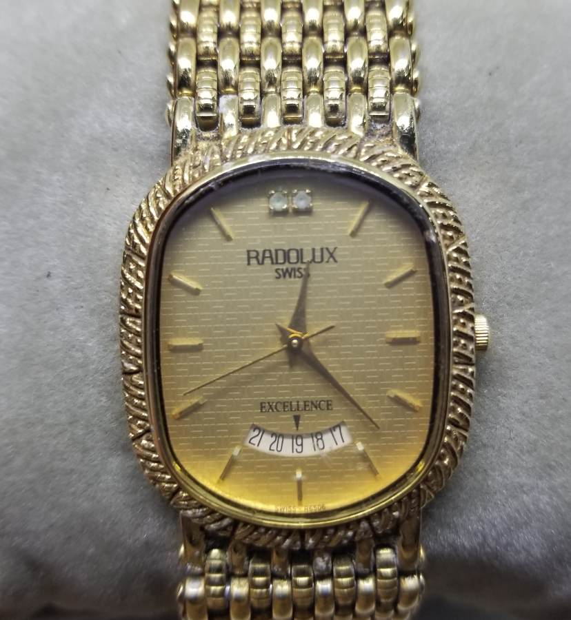 RADOLUX MARKA ALTIN KAPLAMA KOL SAATİ