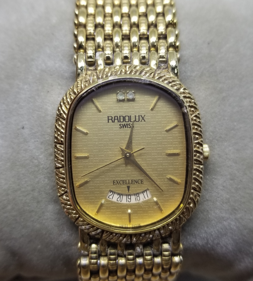 RADOLUX MARKA ALTIN KAPLAMA KOL SAATİ