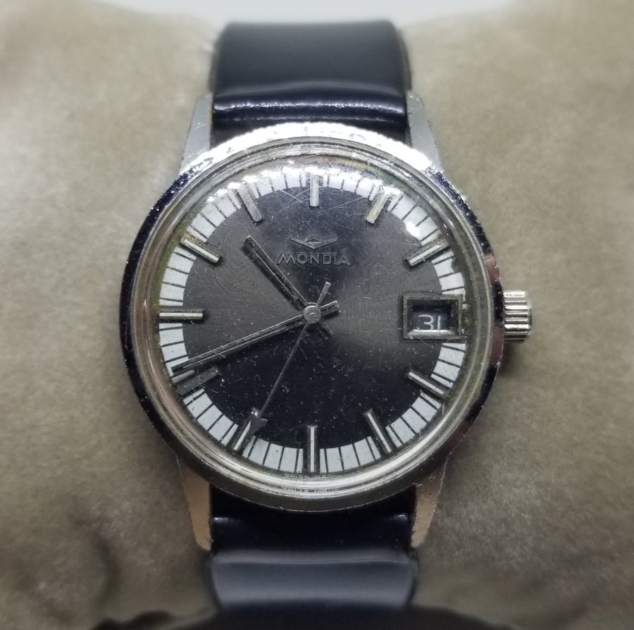 MONDIA MARKA KURMALI TAKVİMLİ ANTİKA KOL SAATİ