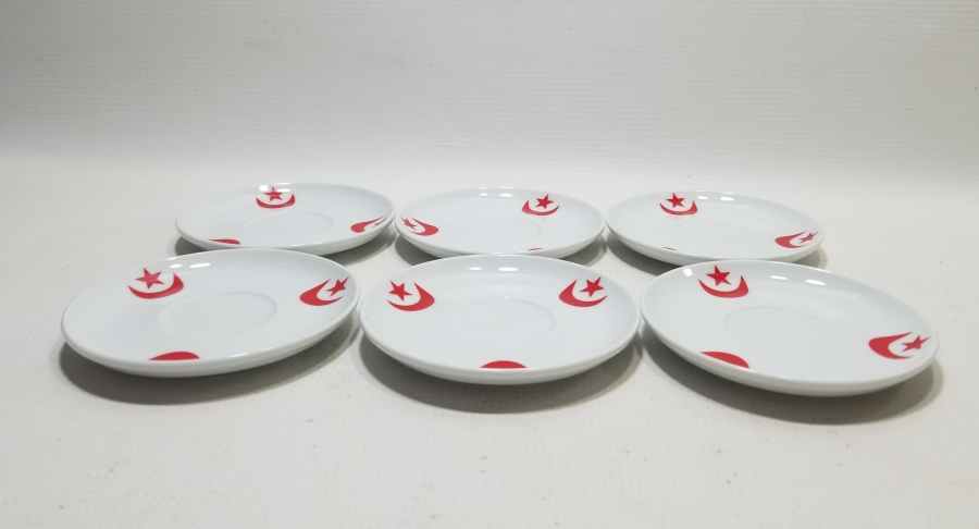 ÜZERLERİ AY YILDIZ FİGÜRLÜ ÇAY TABAĞI ALTI