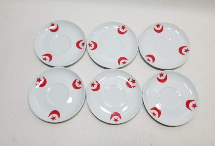 ÜZERLERİ AY YILDIZ FİGÜRLÜ ÇAY TABAĞI ALTI