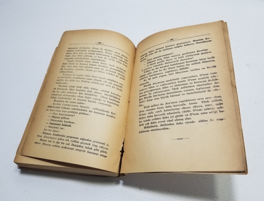 1939 BASIMI ATATÜRK İLE İLGİLİ "ONUN İÇİN SÖYLENENLER" İSİMLİ KİTAP