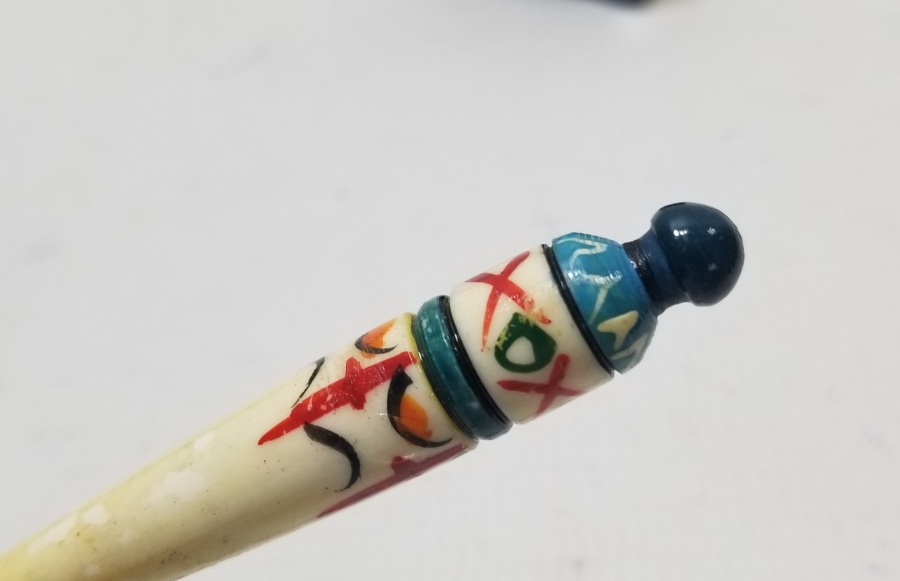 KEMİK ÜZERİ EL BOYAMA İŞÇİLİKLİ ANTİKA ZARF AÇACAĞI