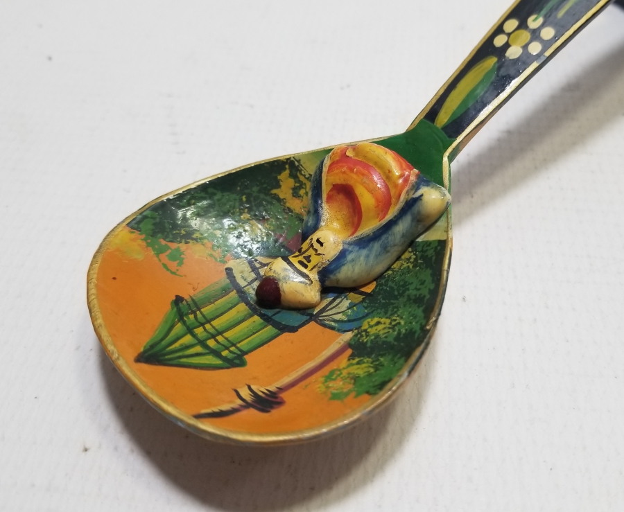 YA HZ MEVLANA YAZILI EL BOYAMA ANTİKA TAHTA KAŞIK