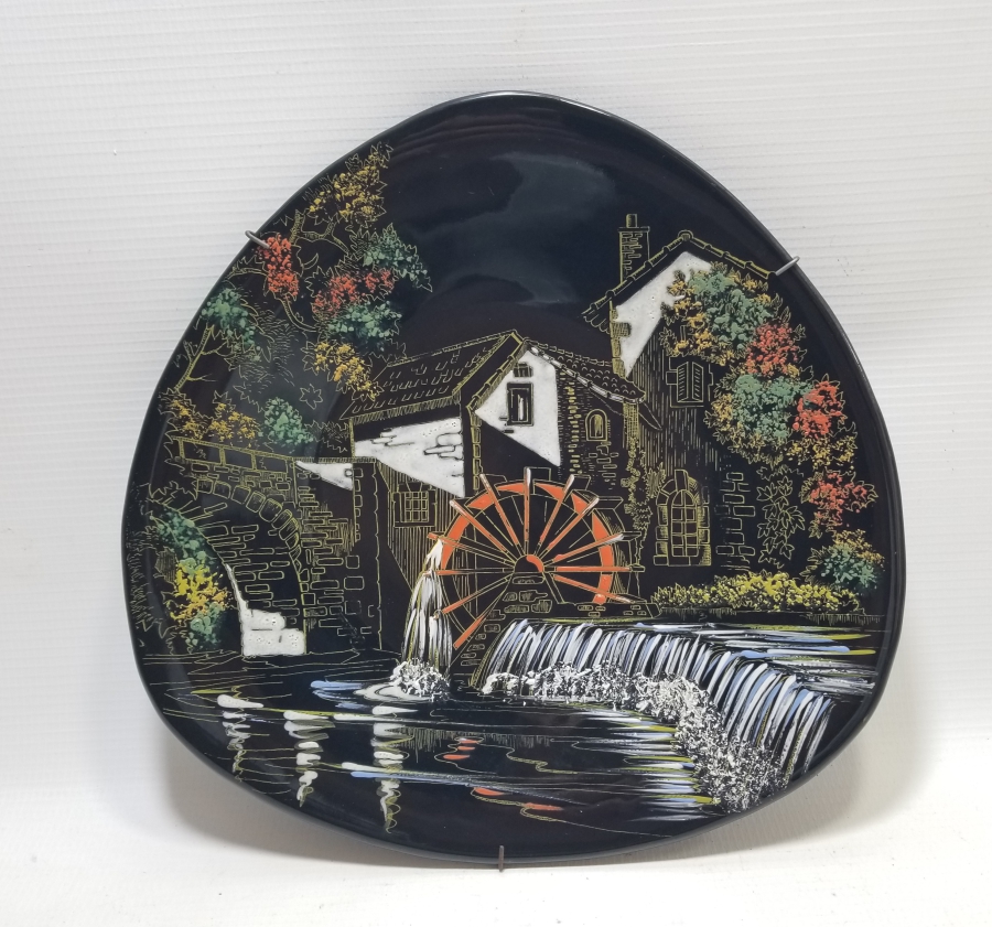 ANTİKA FRANSIZ ALTIN VARAKLI PORSELEN DUVAR TABAĞI