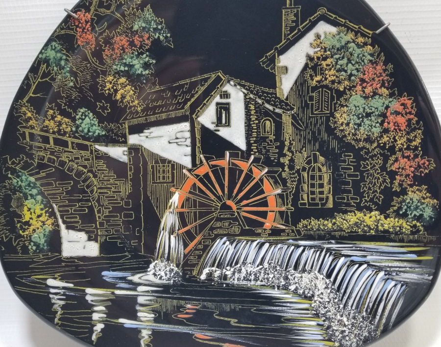 ANTİKA FRANSIZ ALTIN VARAKLI PORSELEN DUVAR TABAĞI