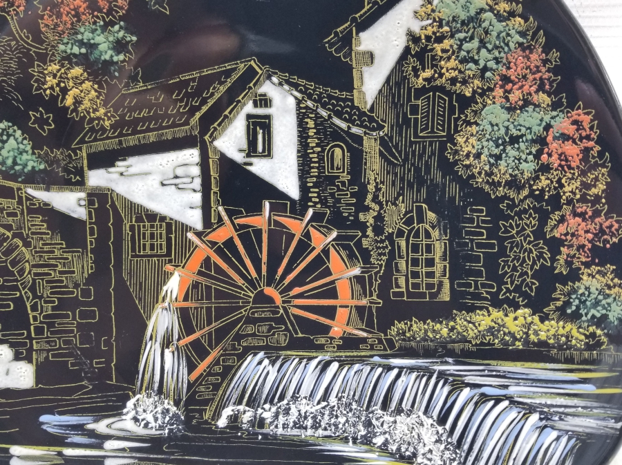 ANTİKA FRANSIZ ALTIN VARAKLI PORSELEN DUVAR TABAĞI