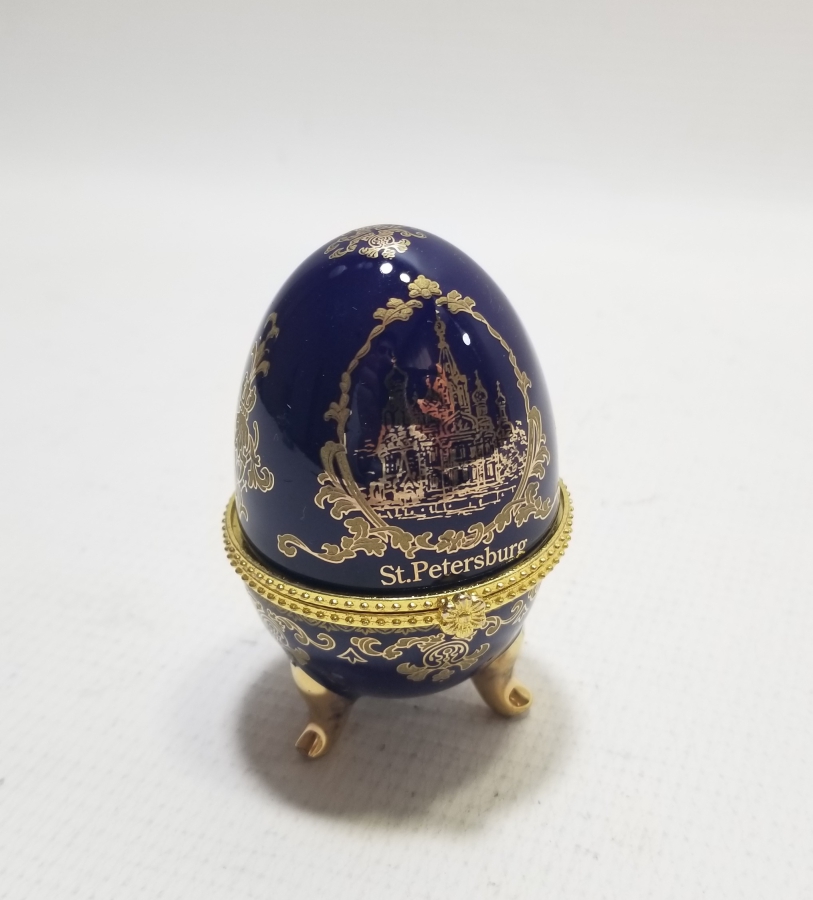 ÜZERİ ALTIN VARAKLI ANTİKA RUS PORSELEN YUMURTA