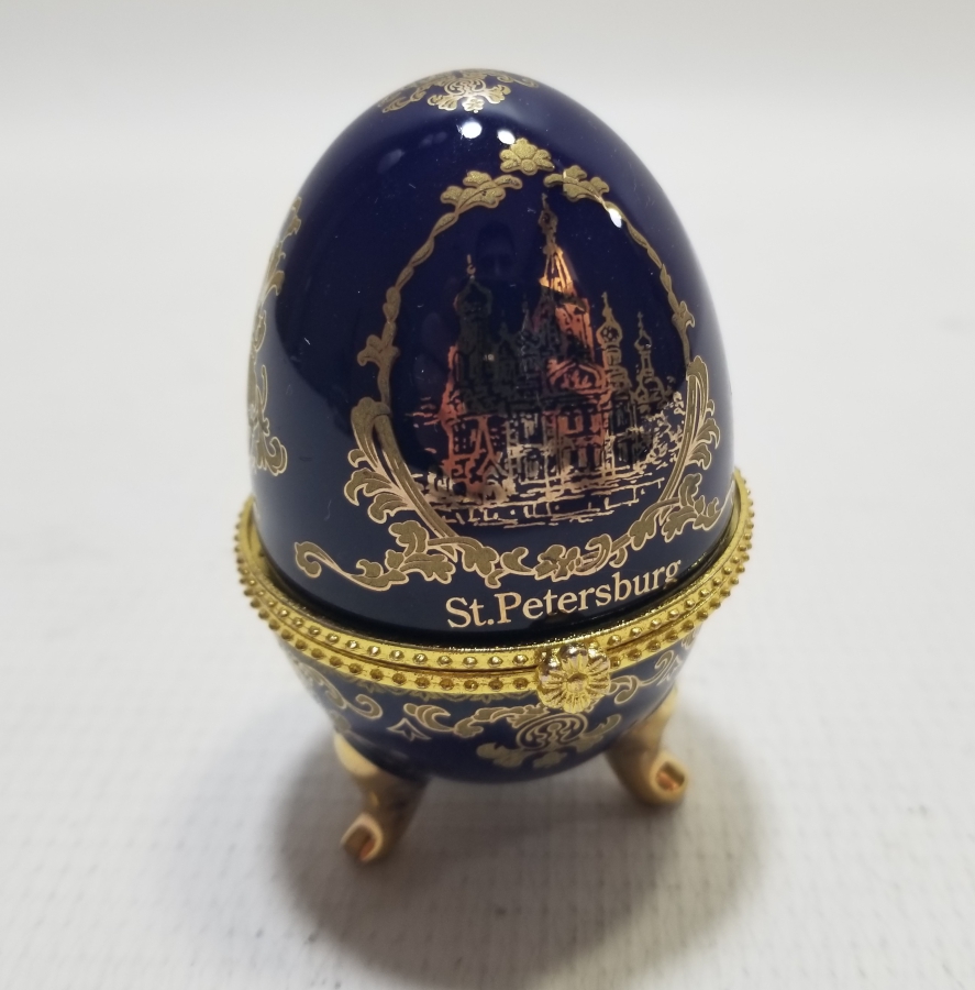 ÜZERİ ALTIN VARAKLI ANTİKA RUS PORSELEN YUMURTA