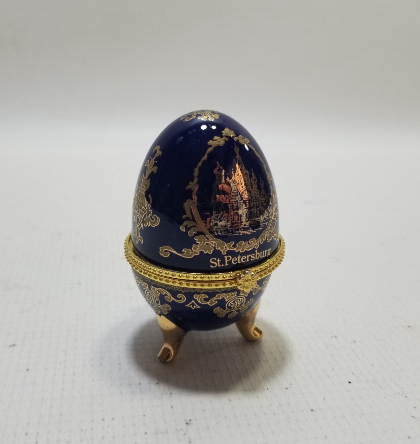 ÜZERİ ALTIN VARAKLI ANTİKA RUS PORSELEN YUMURTA