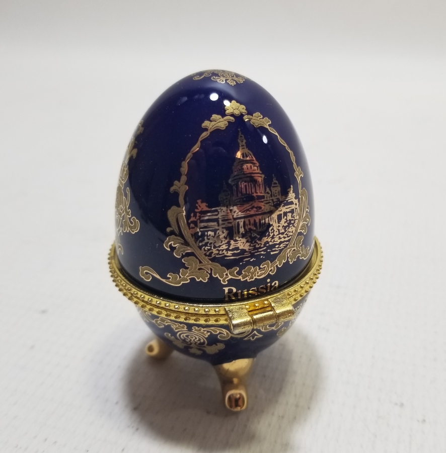 ÜZERİ ALTIN VARAKLI ANTİKA RUS PORSELEN YUMURTA