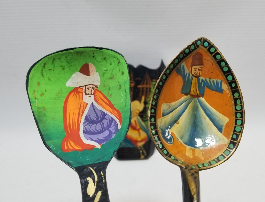 ORİJİNAL KAŞIKLIĞIYLA KONYA İŞİ EL BOYAMA DUVAR KAŞIĞI TAKIMI