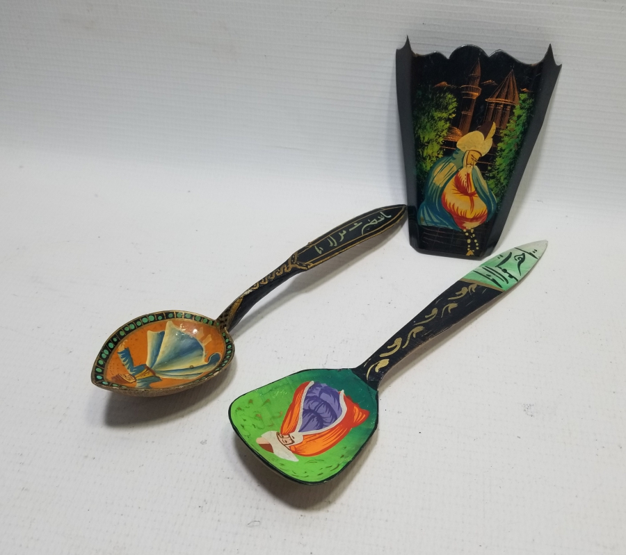 ORİJİNAL KAŞIKLIĞIYLA KONYA İŞİ EL BOYAMA DUVAR KAŞIĞI TAKIMI