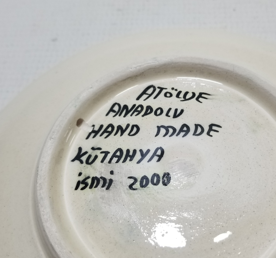 ÜZERİ AY YILDIZLI EL BOYAMA KÜTAHYA DUVAR TABAĞI