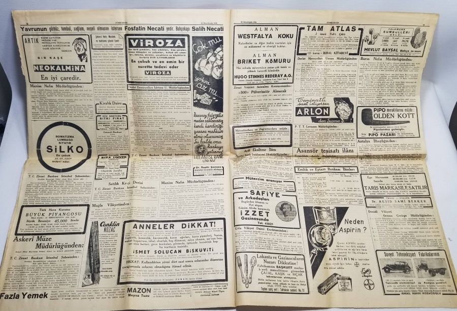 24 KASIM 1938 TARİHLİ GAZETE