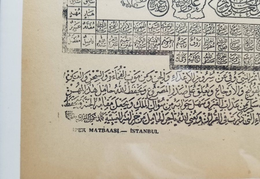 CUMHURİYET BAŞLARI TAŞ BASKI HİLYE-İ ŞERİF PANO