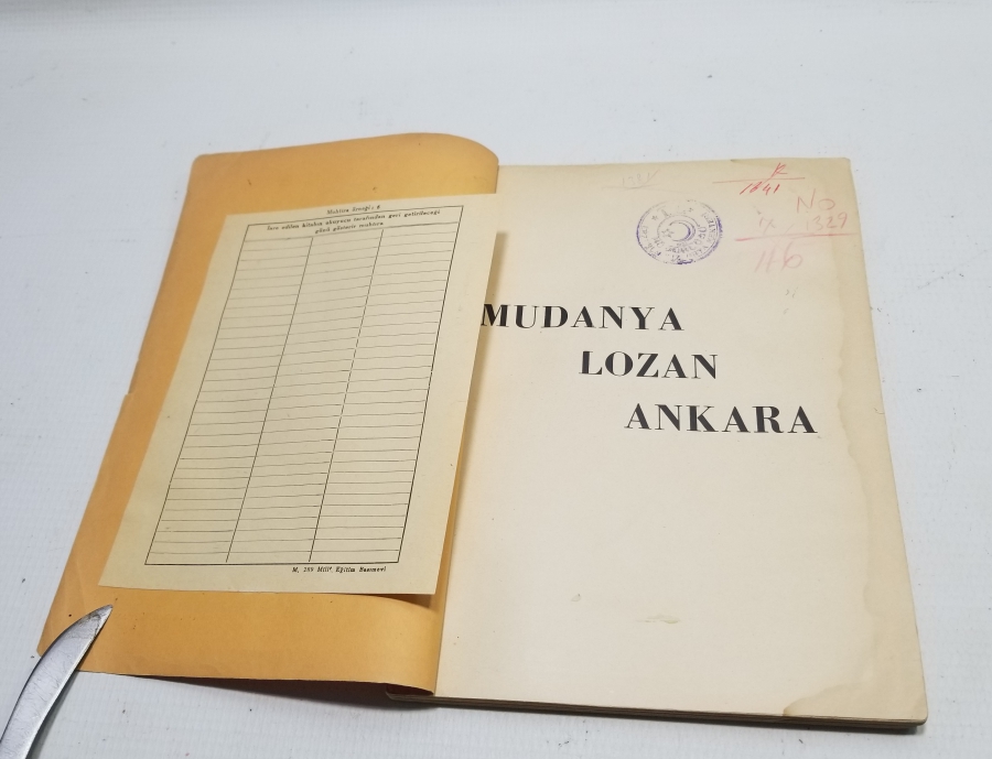 1933 YILI MUDANYA-LOZAN-ANKARA İSİMLİ KİTAP