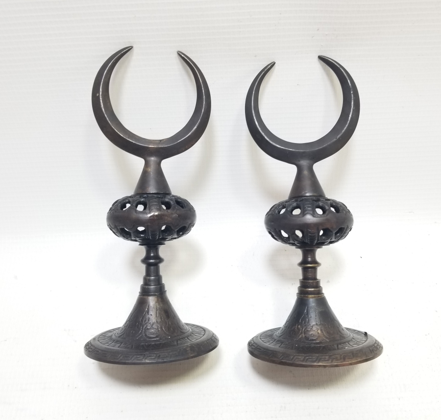 KABARTMA İŞÇİLİKLİ ANTEP YAPIMI ÇİFT ALEM FORMLU DEKORATİF OBJE