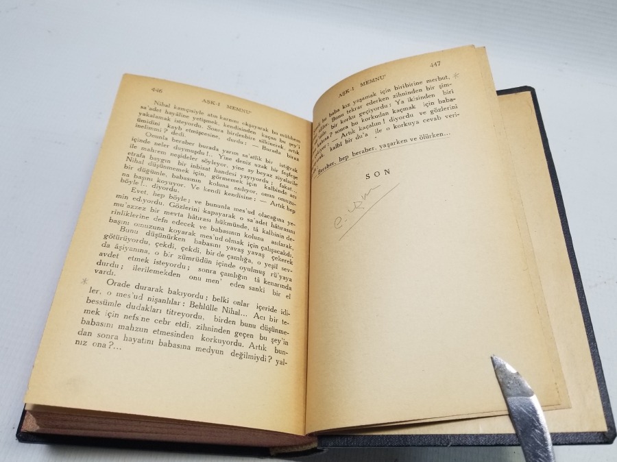 HALİD ZİYA UŞAKLIGİL'İN YAZDIĞI AŞK-I MEMNU İSİMLİ 1939 BASIMI ROMAN
