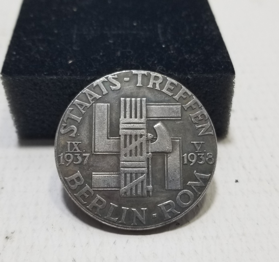 MUSOLİNİ VE HİTLER GÖRSELLİ HATIRA GÜMÜŞ MADALYON