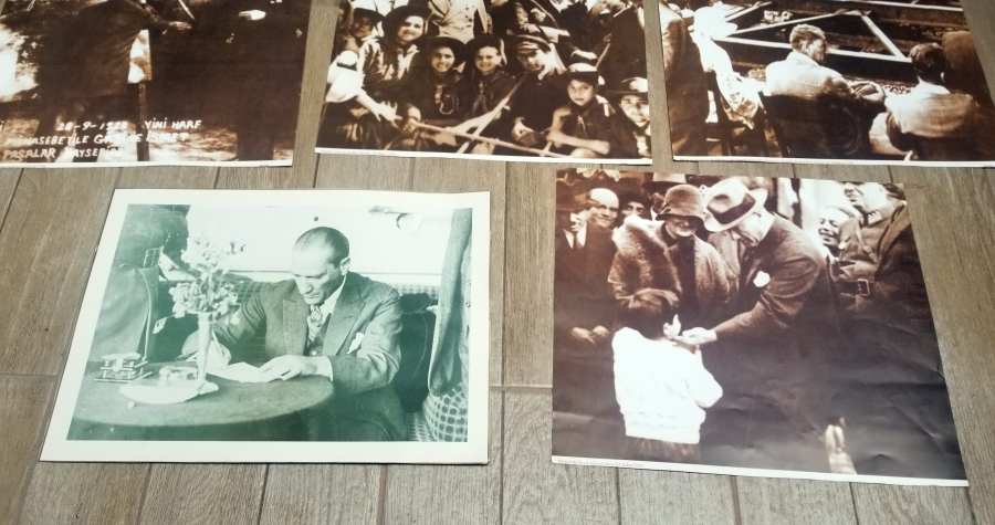 BÜYÜK BOY CUMHURİYET DÖNEMİ İKİNCİ BASKI ATATÜRK GÖRSELLİ FOTOĞRAFLAR