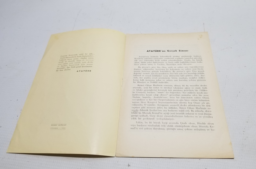 1953 TARİHLİ ATATÜRK'ÜN GERÇEK SİMASI İSİMLİ DERGİ