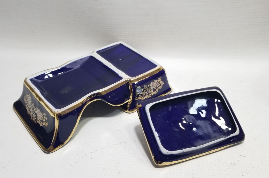 ÜZERİ ALTIN VARAKLI YERLİ YAPIM PORSELEN KAPAKLI SİGARALIK