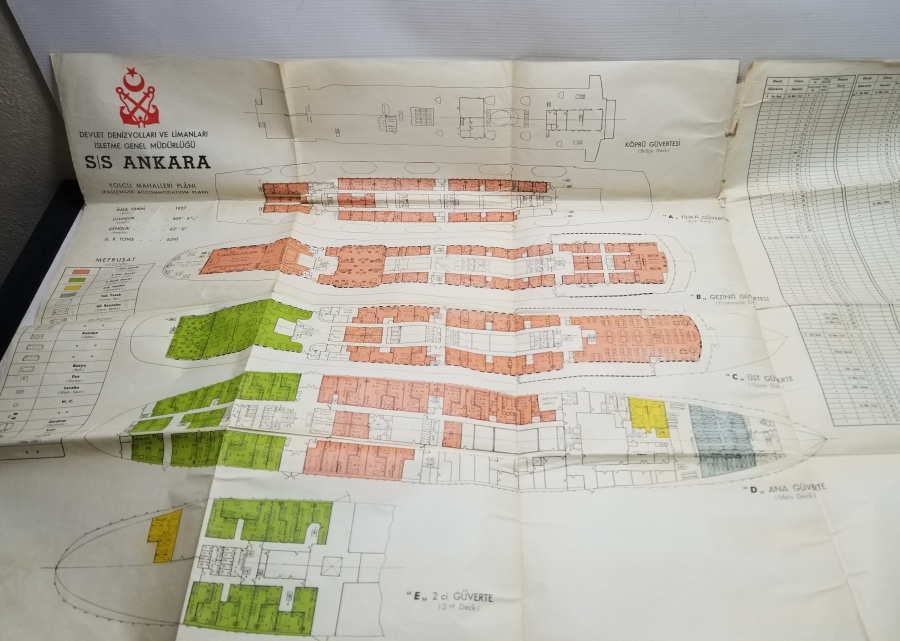 DEVLET DENİZ YOLLARI VE LİMANLARI İŞLETME GENEL MÜDÜRLÜĞÜ - ANKARA İSİMLİ GEMİYE AİT PLANLAR