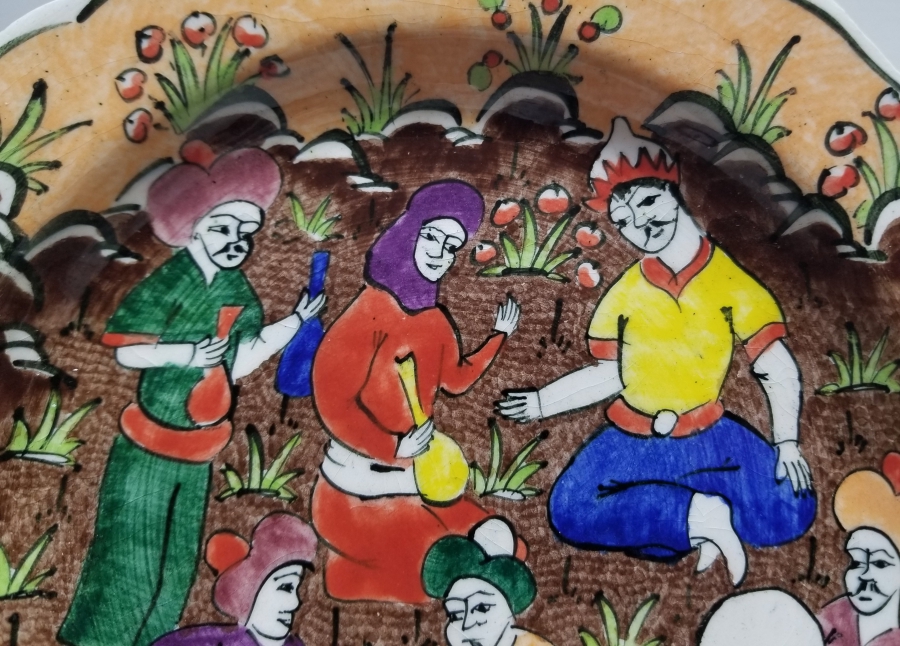 TÜRK MİNYATÜRLÜ EL BOYAMA SANATÇI İŞİ KÜTAHYA DUVAR TABAĞI