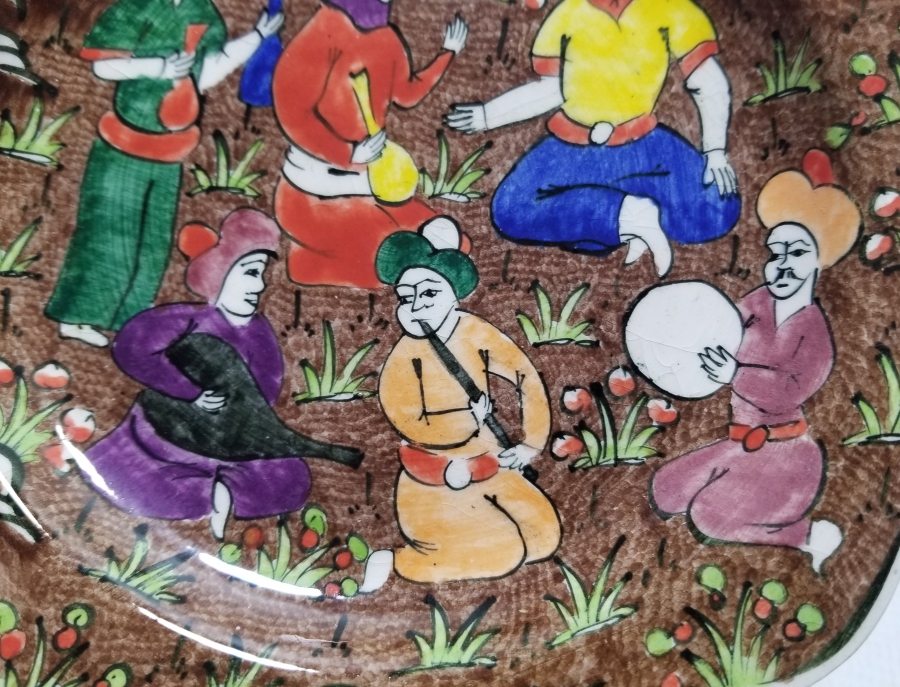 TÜRK MİNYATÜRLÜ EL BOYAMA SANATÇI İŞİ KÜTAHYA DUVAR TABAĞI