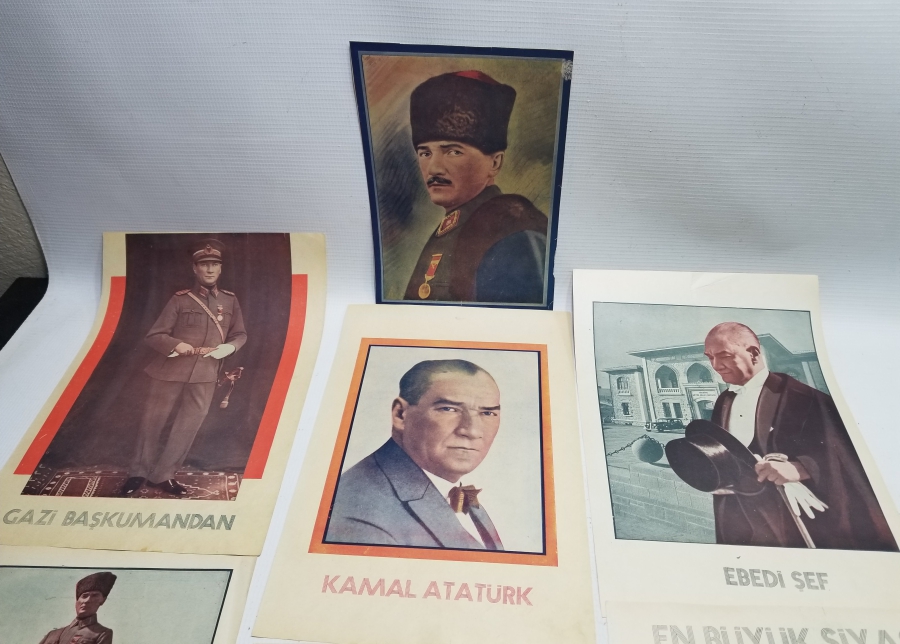 ATATÜRK GÖRSELLİ CUMHURİYET BAŞLARI BASKI FOTOĞRAFLAR
