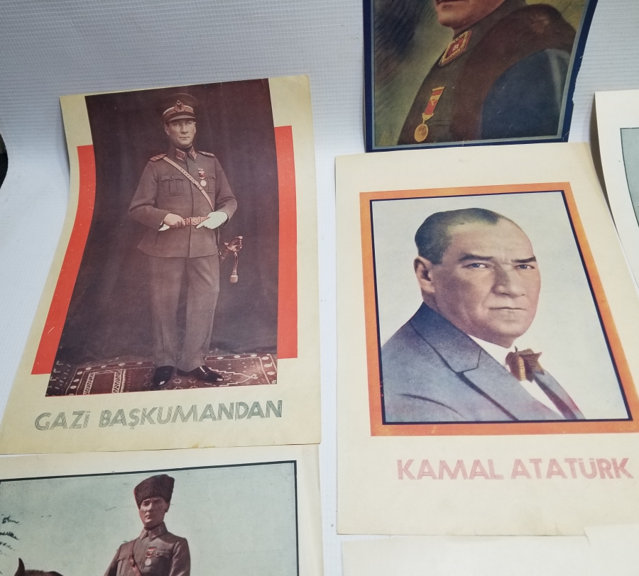 ATATÜRK GÖRSELLİ CUMHURİYET BAŞLARI BASKI FOTOĞRAFLAR