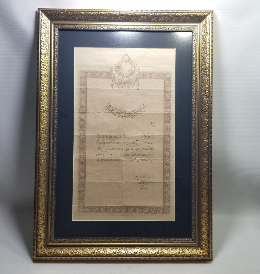 OSMANLICA İSTİKLAL MADALYASI BERATI