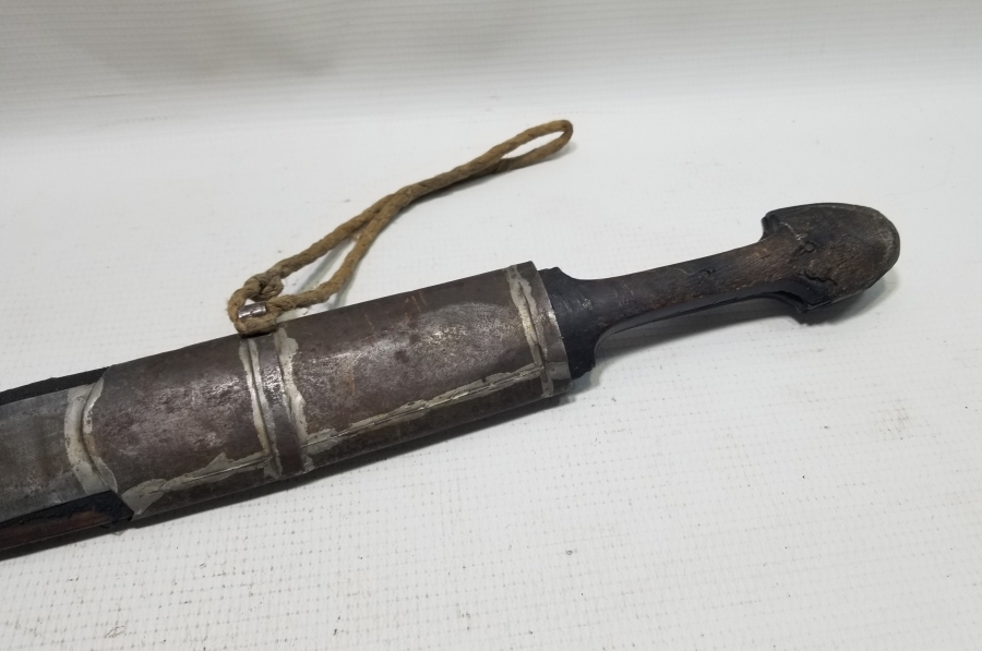 ORİJİNAL KININDA OSMANLI DÖNEMİ BÜYÜK BOY USTA DAMGALI ÇERKES SAVAŞ KILICI