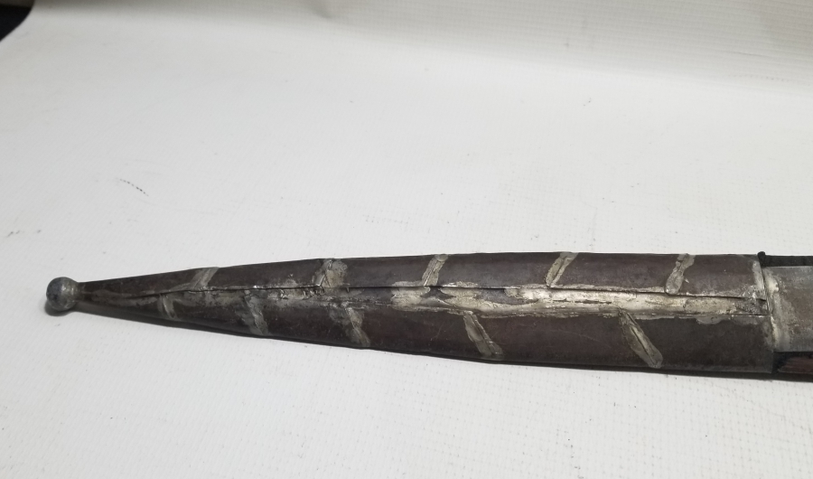 ORİJİNAL KININDA OSMANLI DÖNEMİ BÜYÜK BOY USTA DAMGALI ÇERKES SAVAŞ KILICI