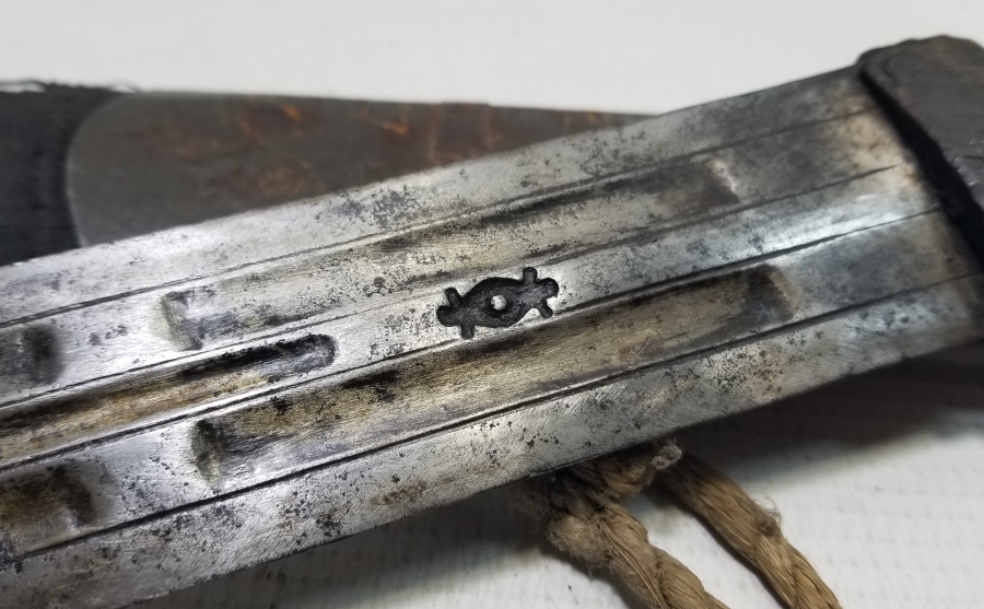 ORİJİNAL KININDA OSMANLI DÖNEMİ BÜYÜK BOY USTA DAMGALI ÇERKES SAVAŞ KILICI