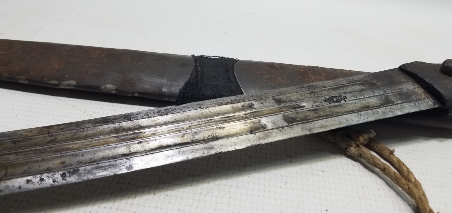 ORİJİNAL KININDA OSMANLI DÖNEMİ BÜYÜK BOY USTA DAMGALI ÇERKES SAVAŞ KILICI