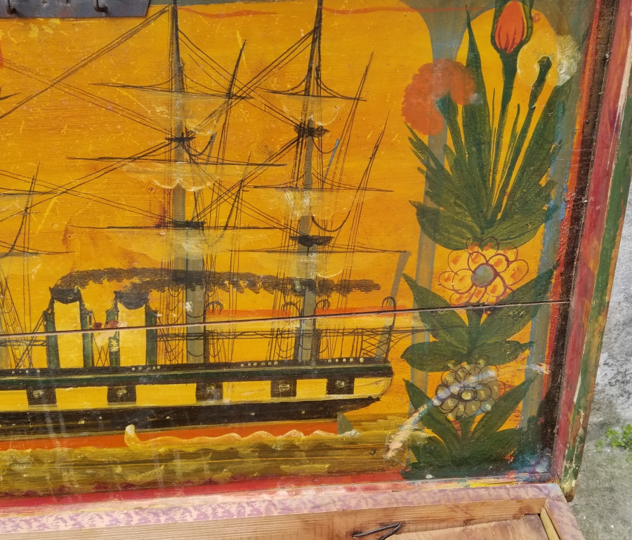 OSMANLI DÖNEMİ KÖK BOYALI MEŞHUR GEMİLİ SANDIK