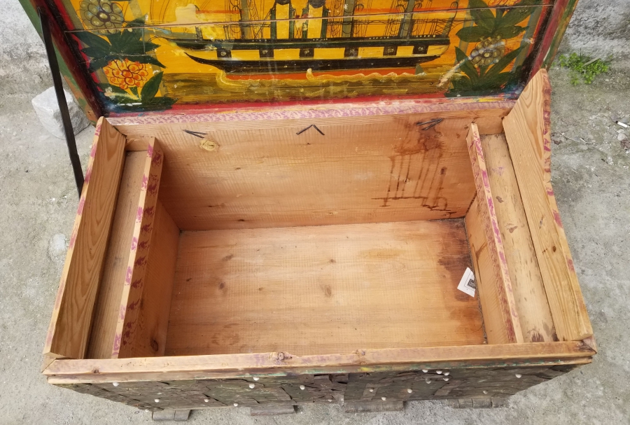 OSMANLI DÖNEMİ KÖK BOYALI MEŞHUR GEMİLİ SANDIK