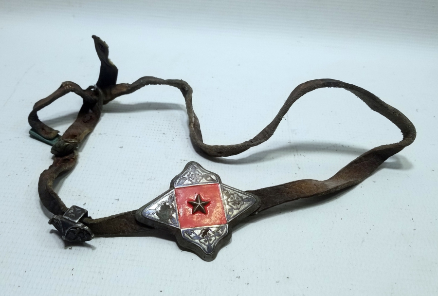 ÜZERİ MİNE VE SAVAT İŞÇİLİKLİ ÇOK NADİR OSMANLI ÇERKES SUBAY KEMERİ