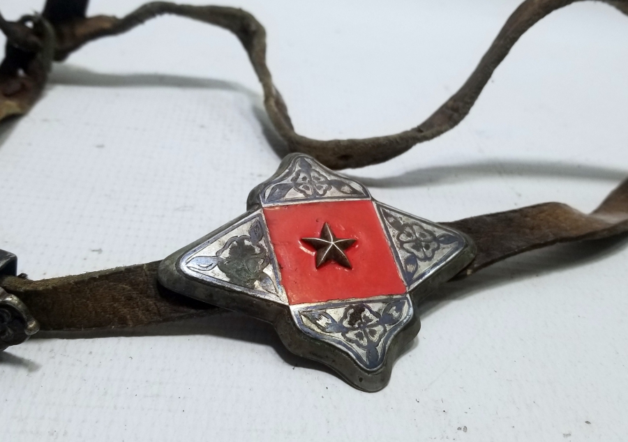 ÜZERİ MİNE VE SAVAT İŞÇİLİKLİ ÇOK NADİR OSMANLI ÇERKES SUBAY KEMERİ