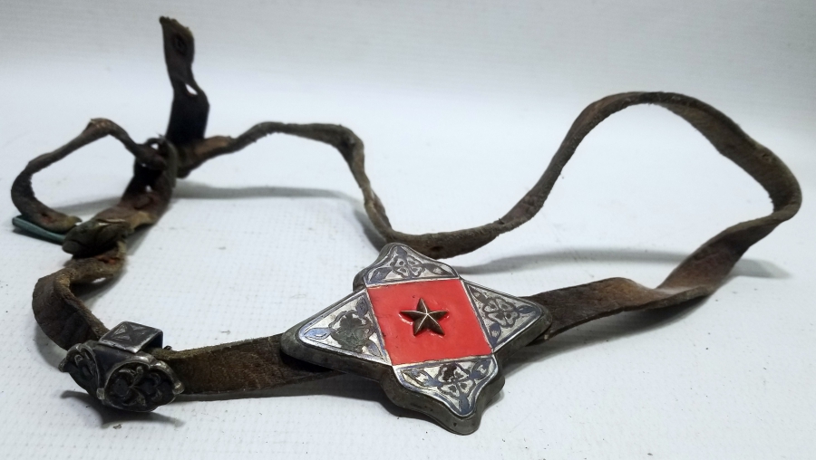 ÜZERİ MİNE VE SAVAT İŞÇİLİKLİ ÇOK NADİR OSMANLI ÇERKES SUBAY KEMERİ