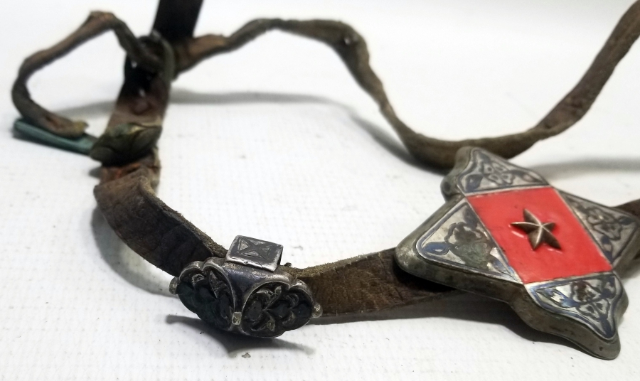 ÜZERİ MİNE VE SAVAT İŞÇİLİKLİ ÇOK NADİR OSMANLI ÇERKES SUBAY KEMERİ