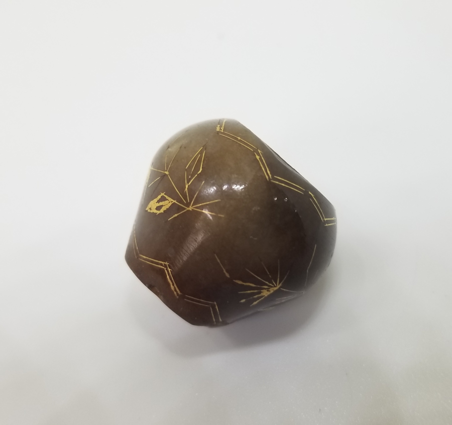 AKİK ÜZERİ ALTIN ÇAKMA İŞÇİLİKLİ SÜLEYMANİYE MARPUÇ